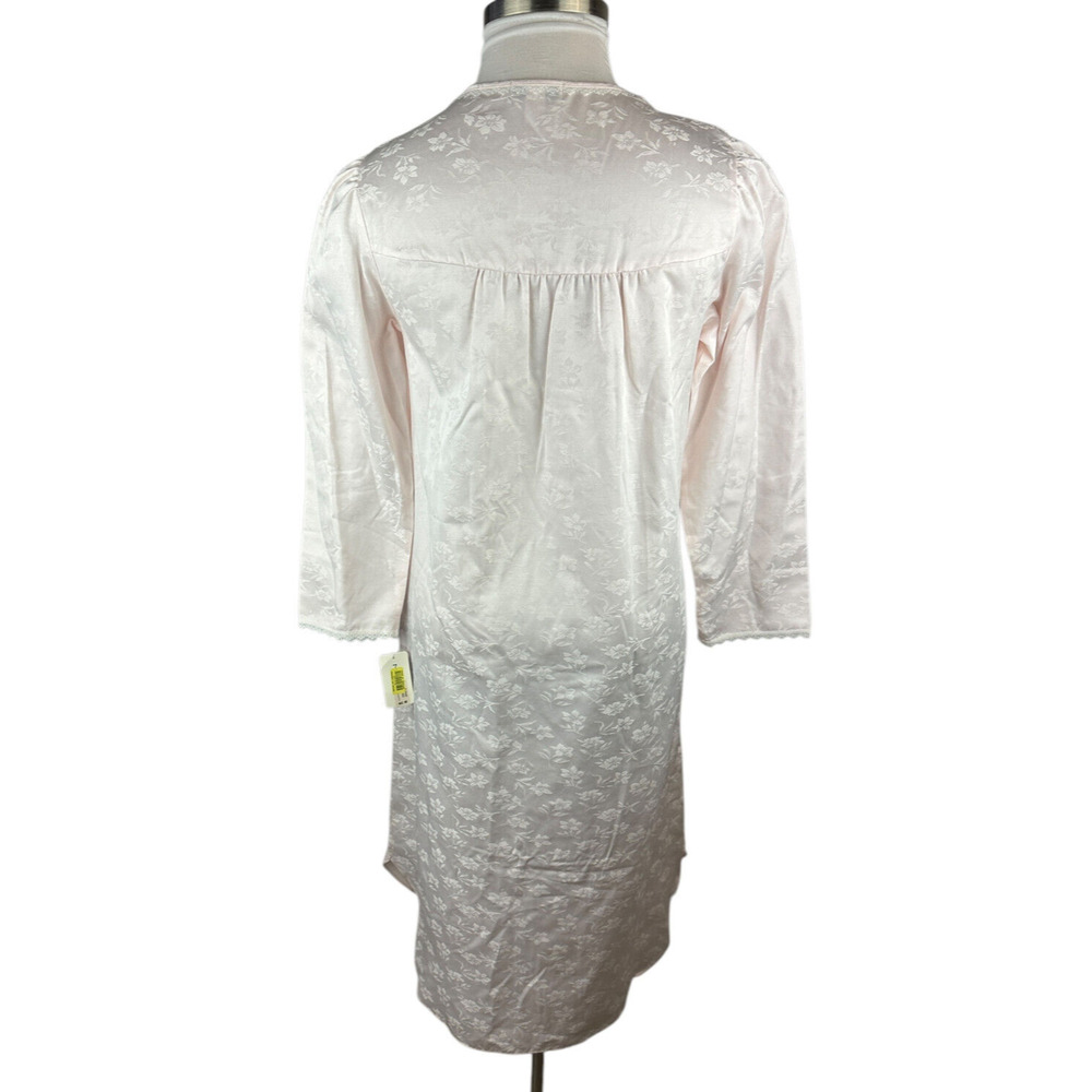 NWT Miss Elaine Floral Nightgown Country Cottage Lace Long Maxi Pink Size Small - Picture 12 of 16